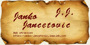 Janko Jančetović vizit kartica